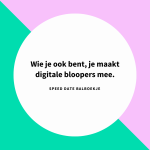Beeld van de voorkant van het balboekje met daarop: Wie je ook bent, je maakt digitale bloopers mee.